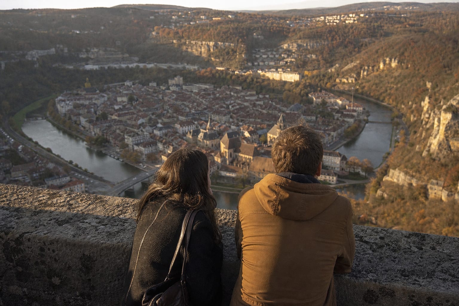 Citadelle de Vauban surplombant la boucle du Doubs et les toits de Besançon